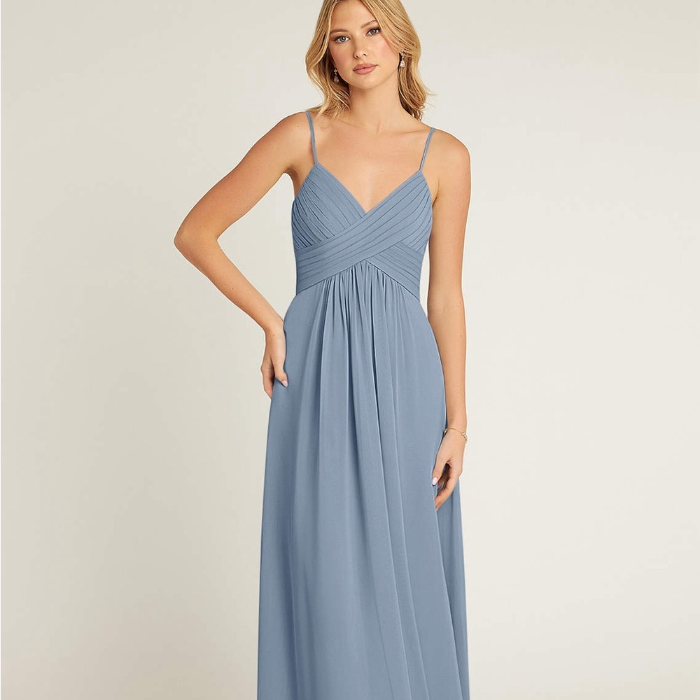 Azazie Shannon Dusty Blue bridesmaid dress